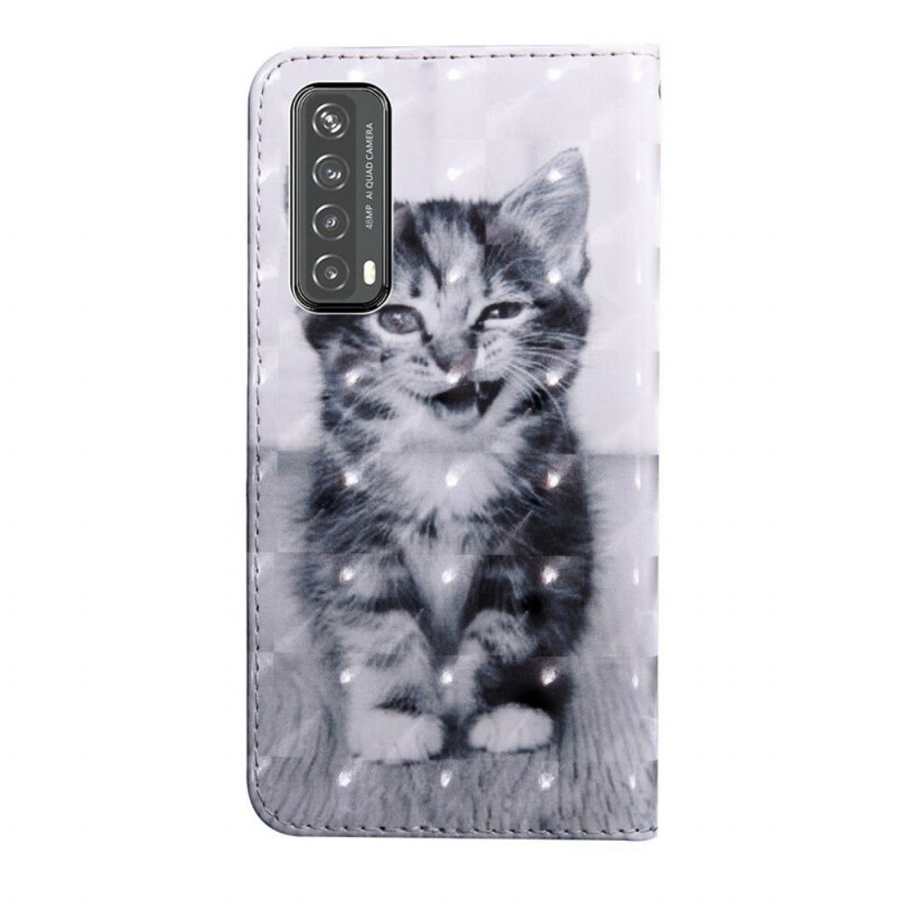 Leren Hoesje voor Huawei P Smart 2021 Lichtvlek Ignatius De Kitten