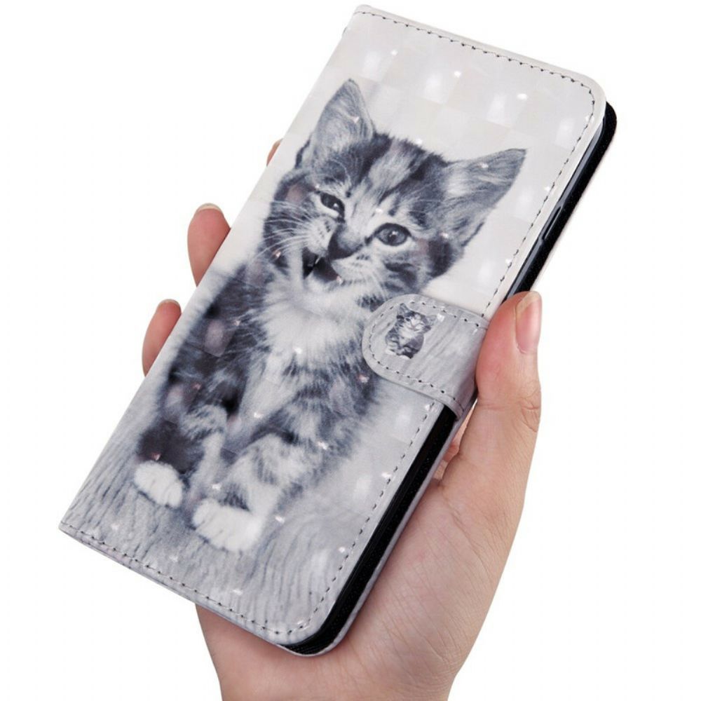 Leren Hoesje voor Huawei P Smart 2021 Lichtvlek Ignatius De Kitten