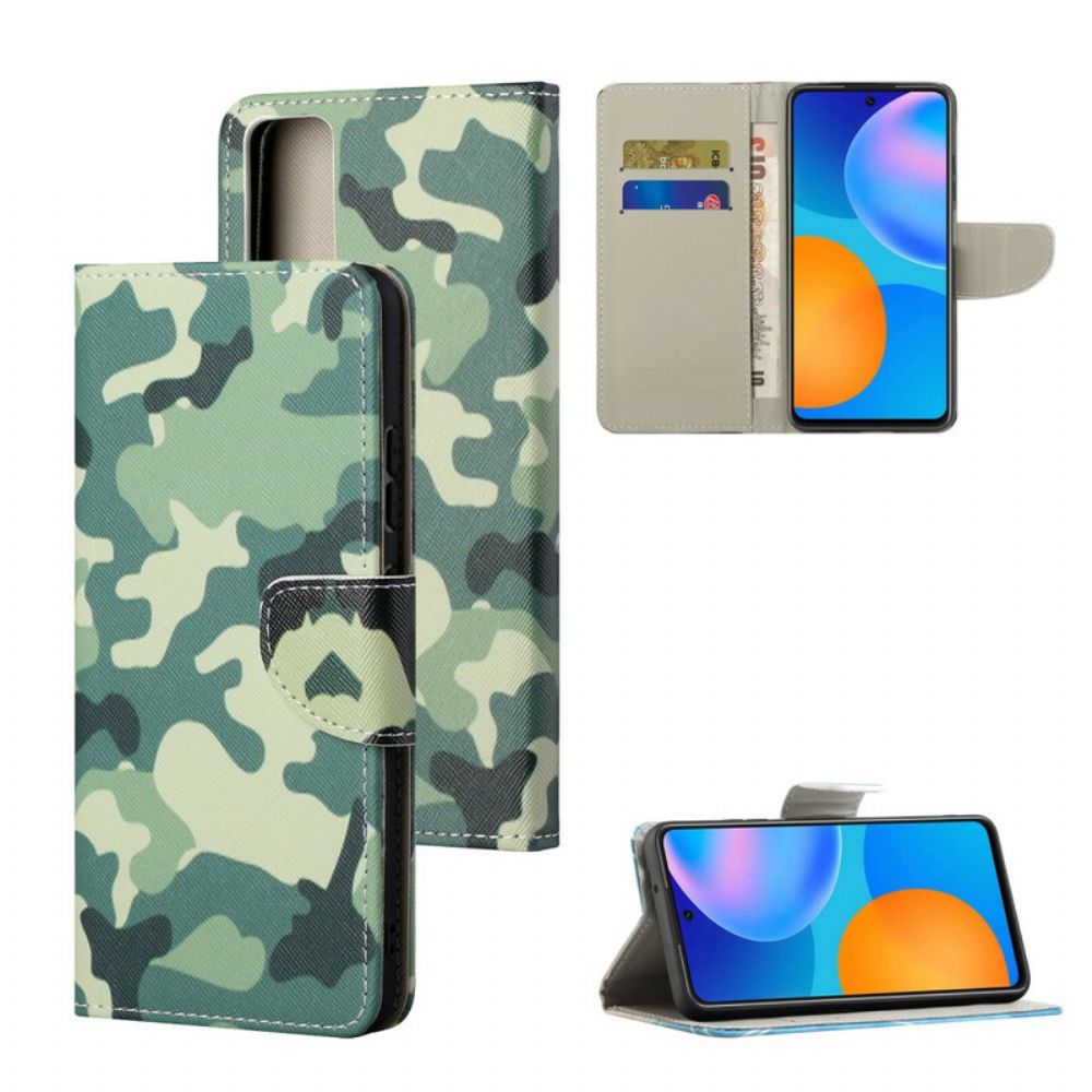 Leren Hoesje voor Huawei P Smart 2021 Militaire Camouflage