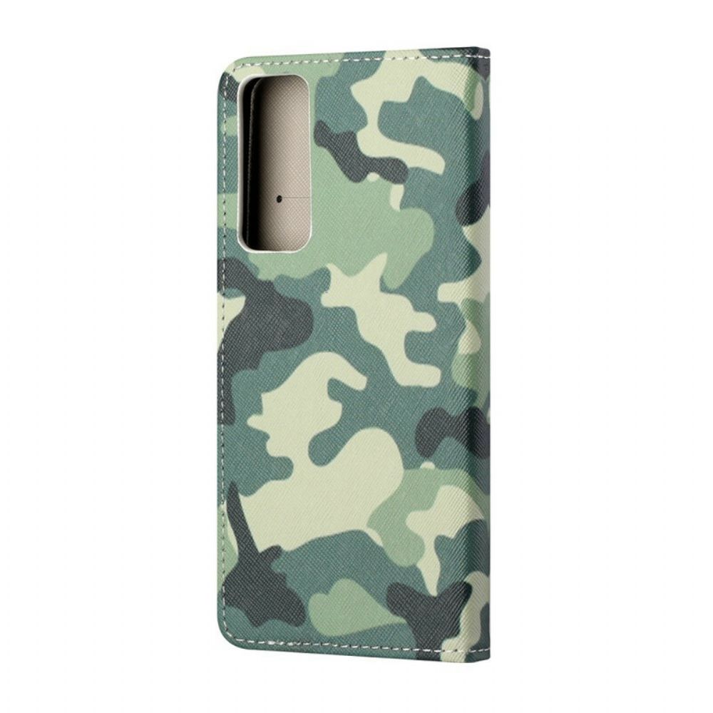 Leren Hoesje voor Huawei P Smart 2021 Militaire Camouflage