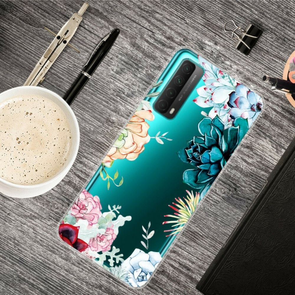 Telefoonhoesje voor Huawei P Smart 2021 Naadloze Aquarelbloemen