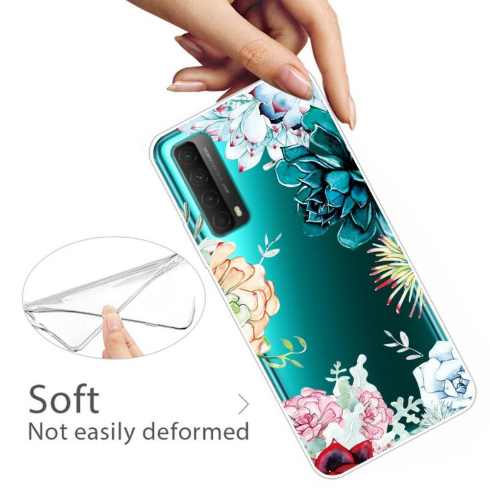 Telefoonhoesje voor Huawei P Smart 2021 Naadloze Aquarelbloemen