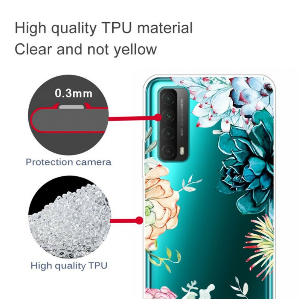 Telefoonhoesje voor Huawei P Smart 2021 Naadloze Aquarelbloemen