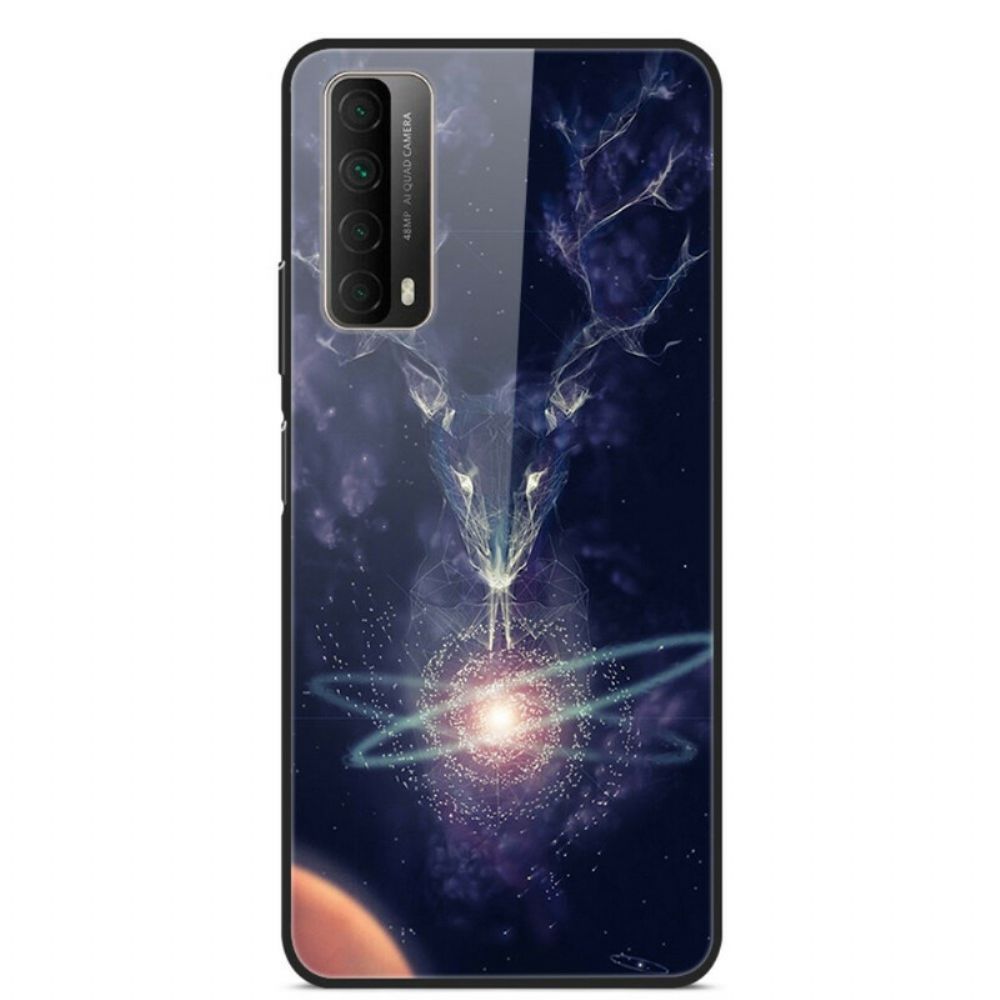 Telefoonhoesje voor Huawei P Smart 2021 Sterrenhert Gehard Glas