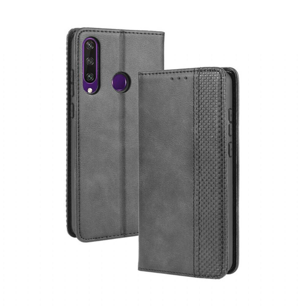 Bescherming Hoesje voor Huawei Y6p Folio-hoesje Gestileerd Vintage Leereffect