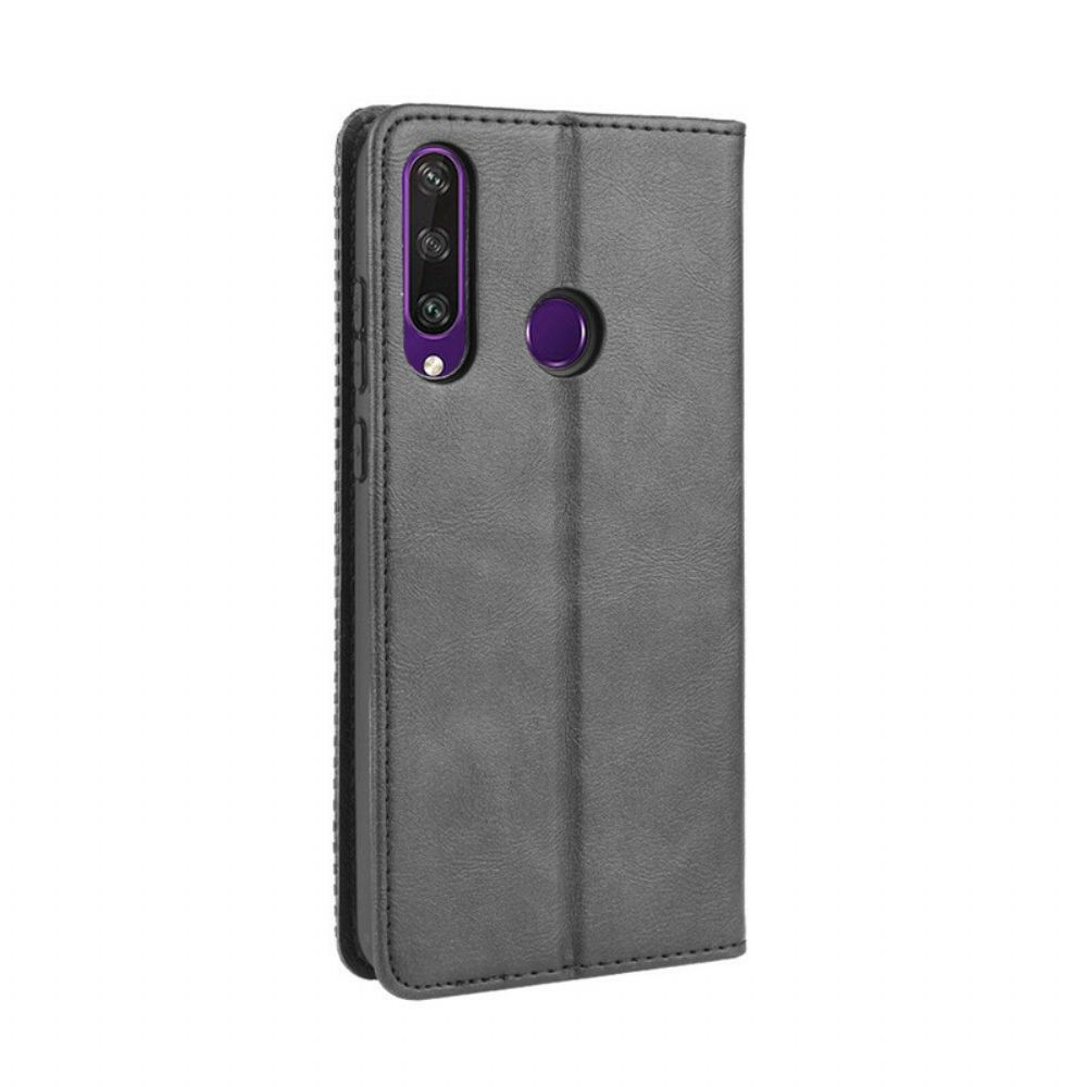 Bescherming Hoesje voor Huawei Y6p Folio-hoesje Gestileerd Vintage Leereffect