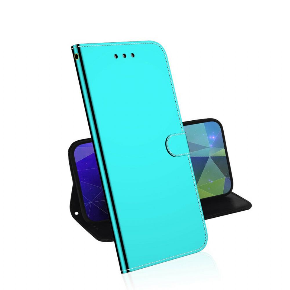 Flip Case voor Huawei Y6p Spiegel Van Kunstleer