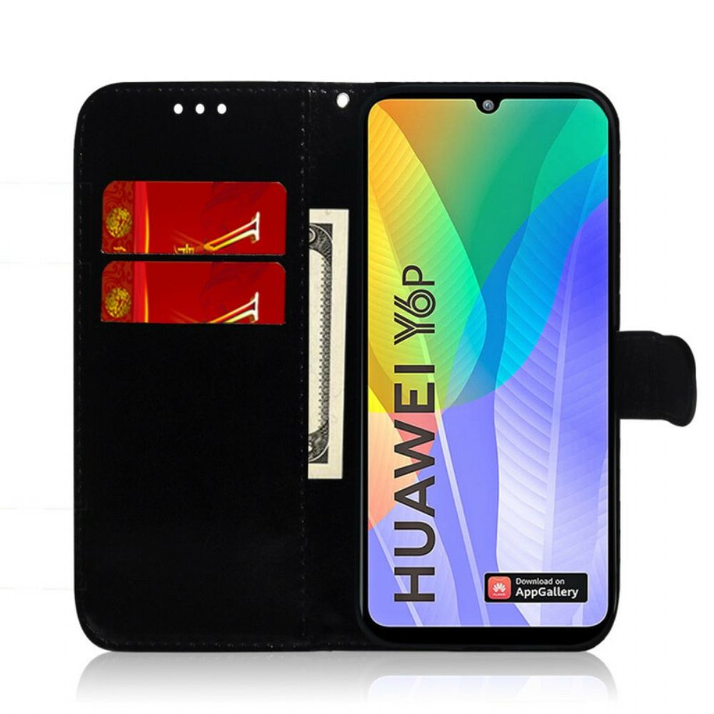 Flip Case voor Huawei Y6p Spiegel Van Kunstleer