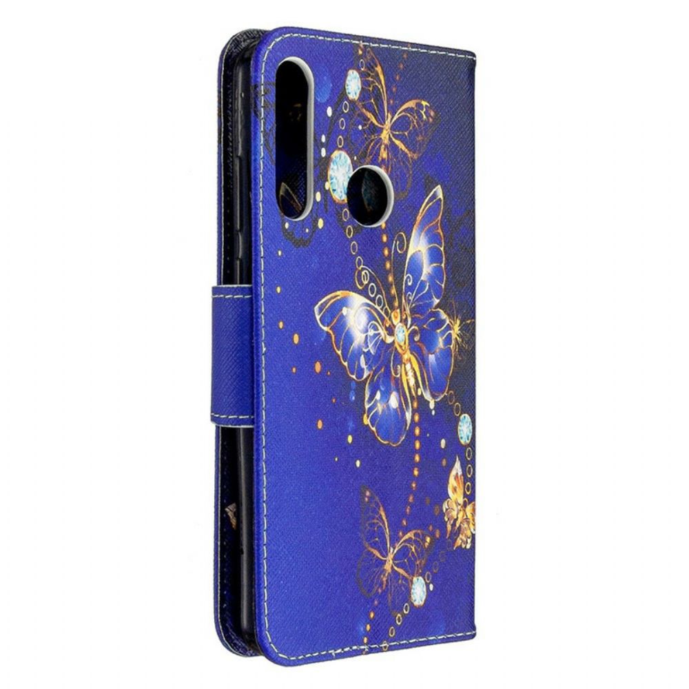 Flip Case voor Huawei Y6p Vlinders In De Nacht