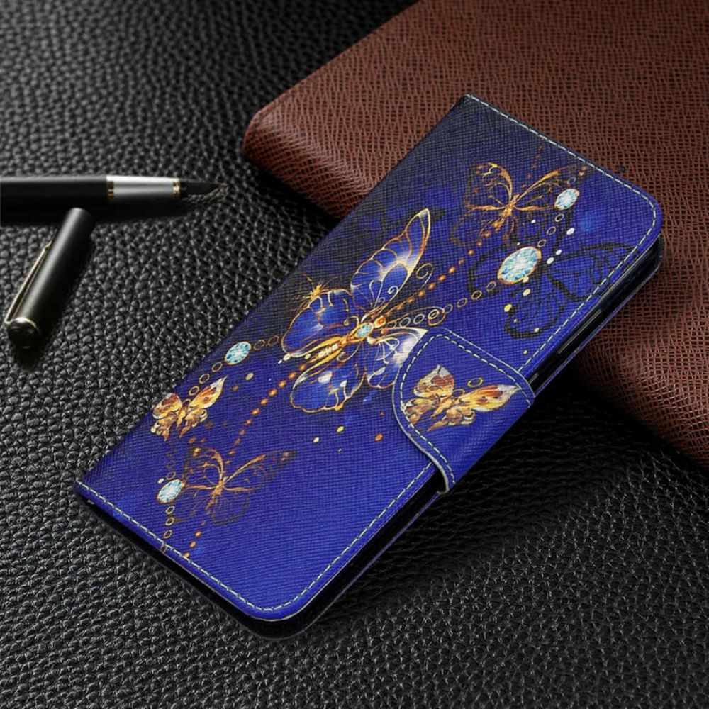 Flip Case voor Huawei Y6p Vlinders In De Nacht