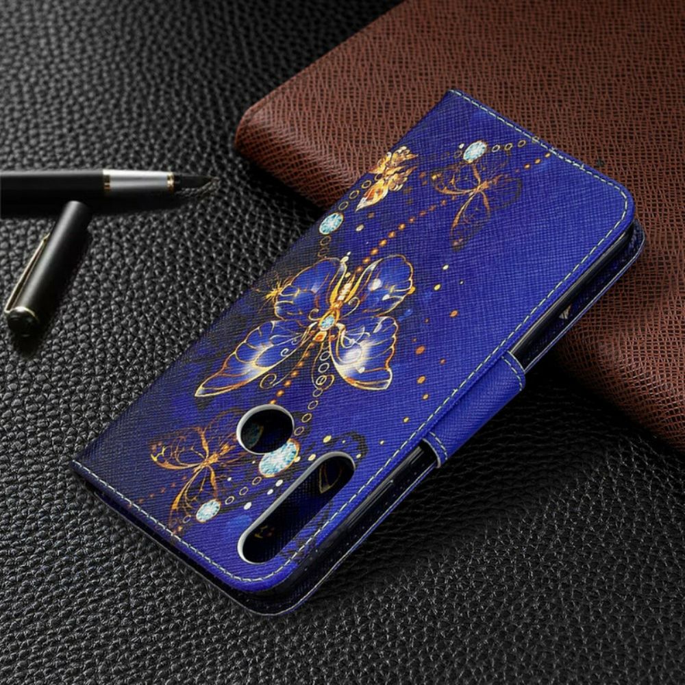 Flip Case voor Huawei Y6p Vlinders In De Nacht