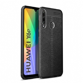 Hoesje voor Huawei Y6p Dubbele Lijn Litchi Leder Effect