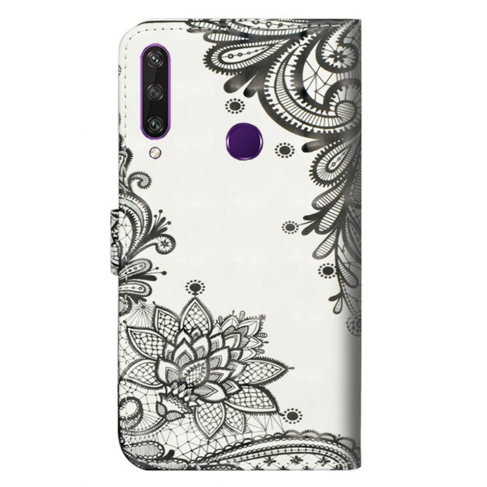 Leren Hoesje voor Huawei Y6p Chique Kant