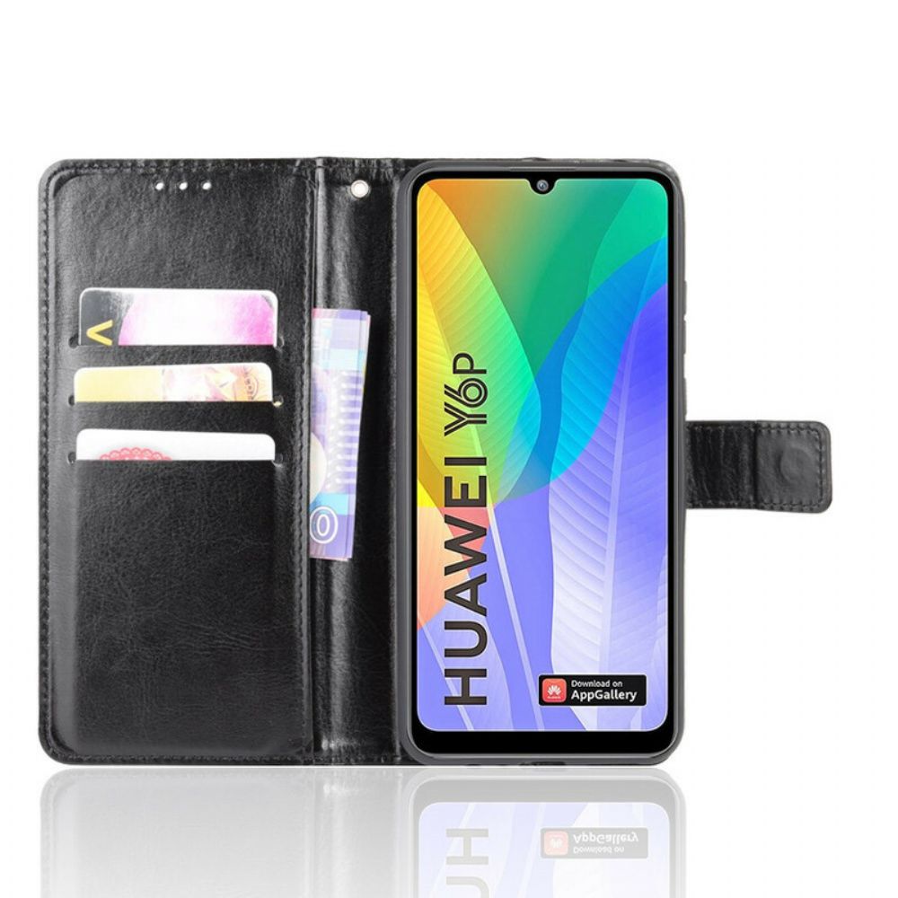 Leren Hoesje voor Huawei Y6p Flitsachtig Kunstleer