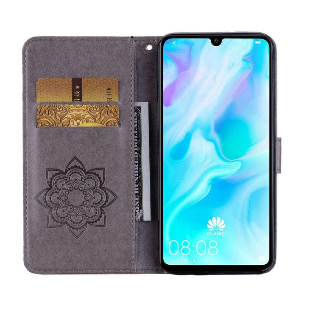 Leren Hoesje voor Huawei Y6p Uil Mandala En Charm