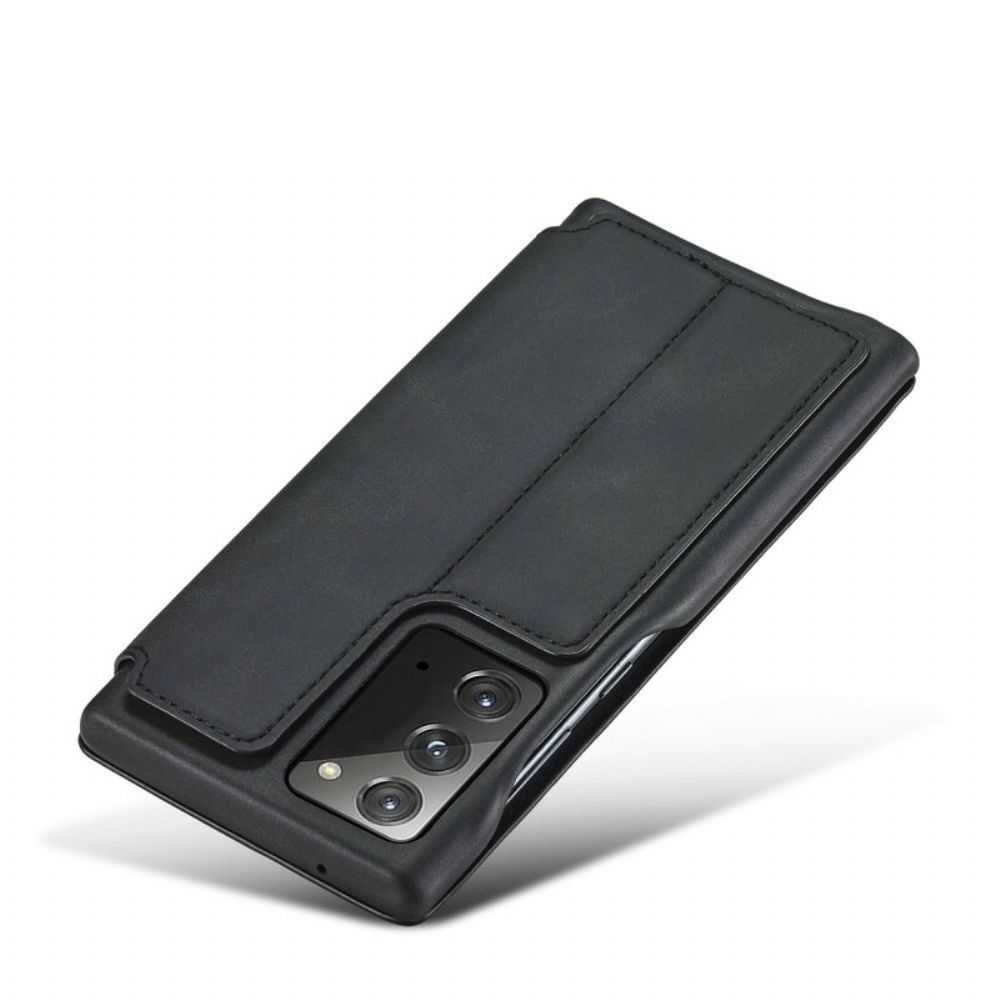 Bescherming Hoesje voor Samsung Galaxy Note 20 Folio-hoesje Lc.imeeke Leereffect