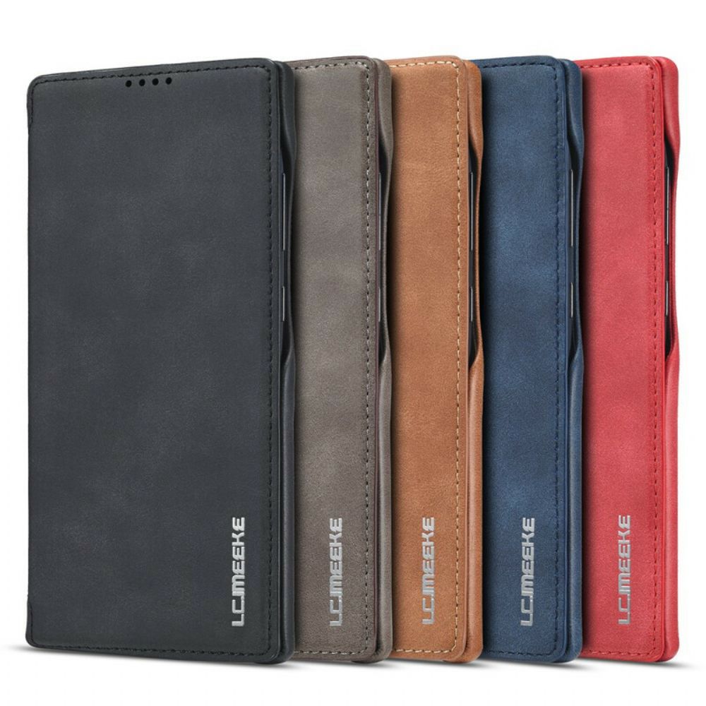 Bescherming Hoesje voor Samsung Galaxy Note 20 Folio-hoesje Lc.imeeke Leereffect