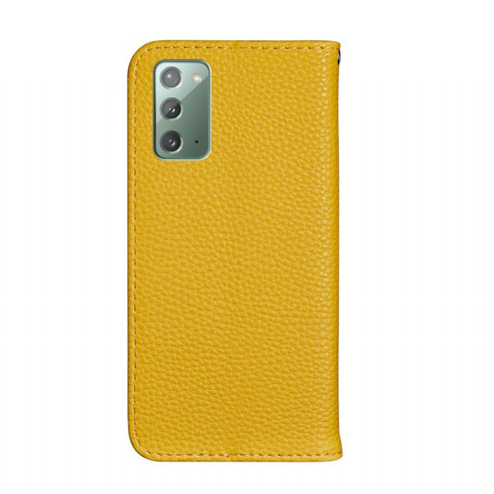 Bescherming Hoesje voor Samsung Galaxy Note 20 Folio-hoesje Ultra Chique Litchi Kunstleer