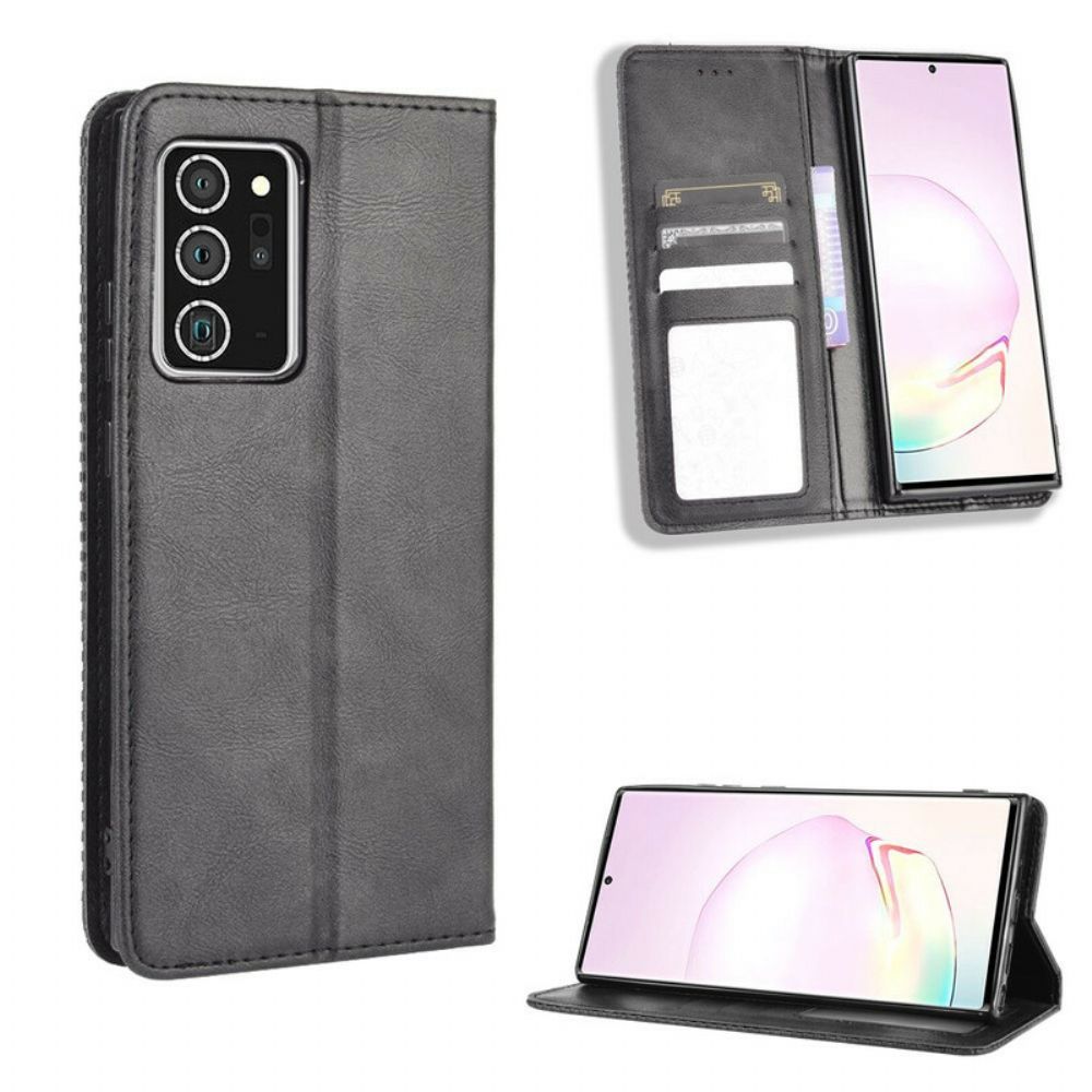 Bescherming Hoesje voor Samsung Galaxy Note 20 Folio-hoesje Vintage Gestileerd Leereffect