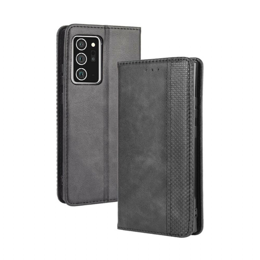 Bescherming Hoesje voor Samsung Galaxy Note 20 Folio-hoesje Vintage Gestileerd Leereffect