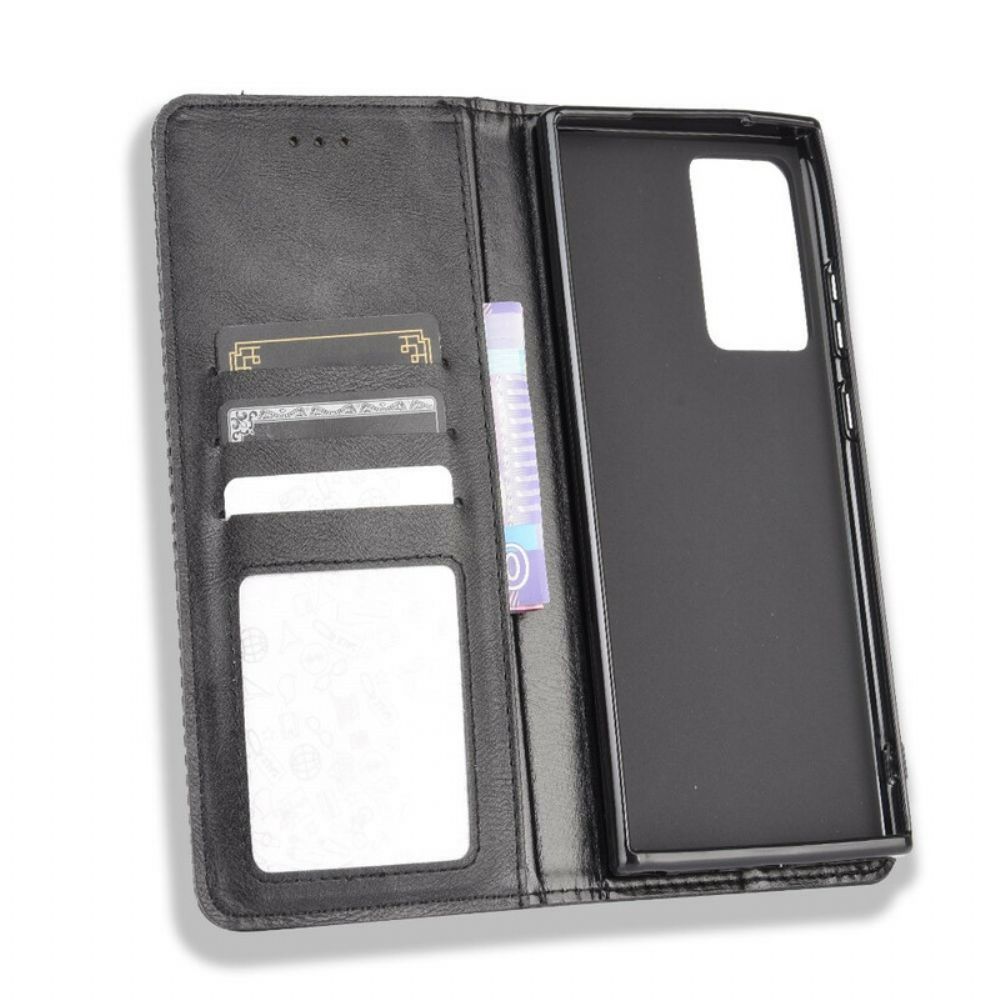 Bescherming Hoesje voor Samsung Galaxy Note 20 Folio-hoesje Vintage Gestileerd Leereffect