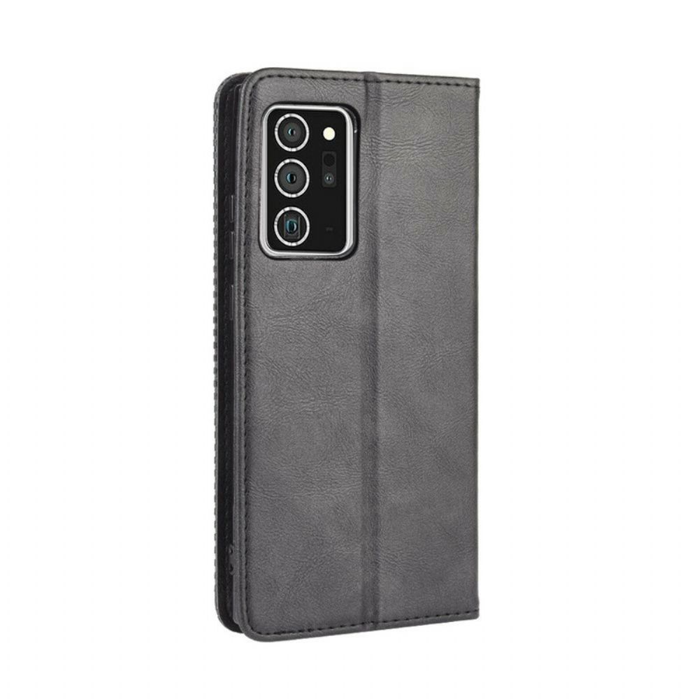 Bescherming Hoesje voor Samsung Galaxy Note 20 Folio-hoesje Vintage Gestileerd Leereffect