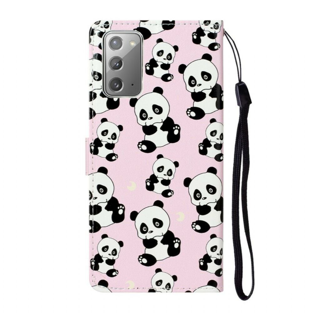 Folio-hoesje voor Samsung Galaxy Note 20 Alle Panda's