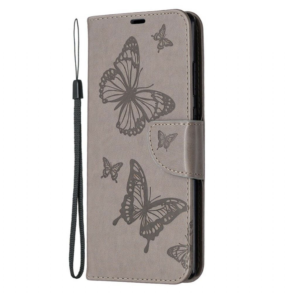 Folio-hoesje voor Samsung Galaxy Note 20 Flip Case Vlinders En Schuine Klep