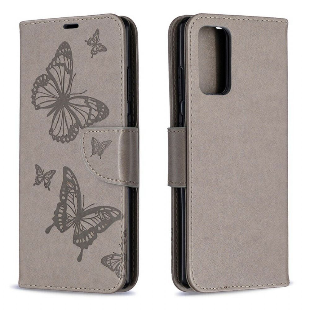 Folio-hoesje voor Samsung Galaxy Note 20 Flip Case Vlinders En Schuine Klep