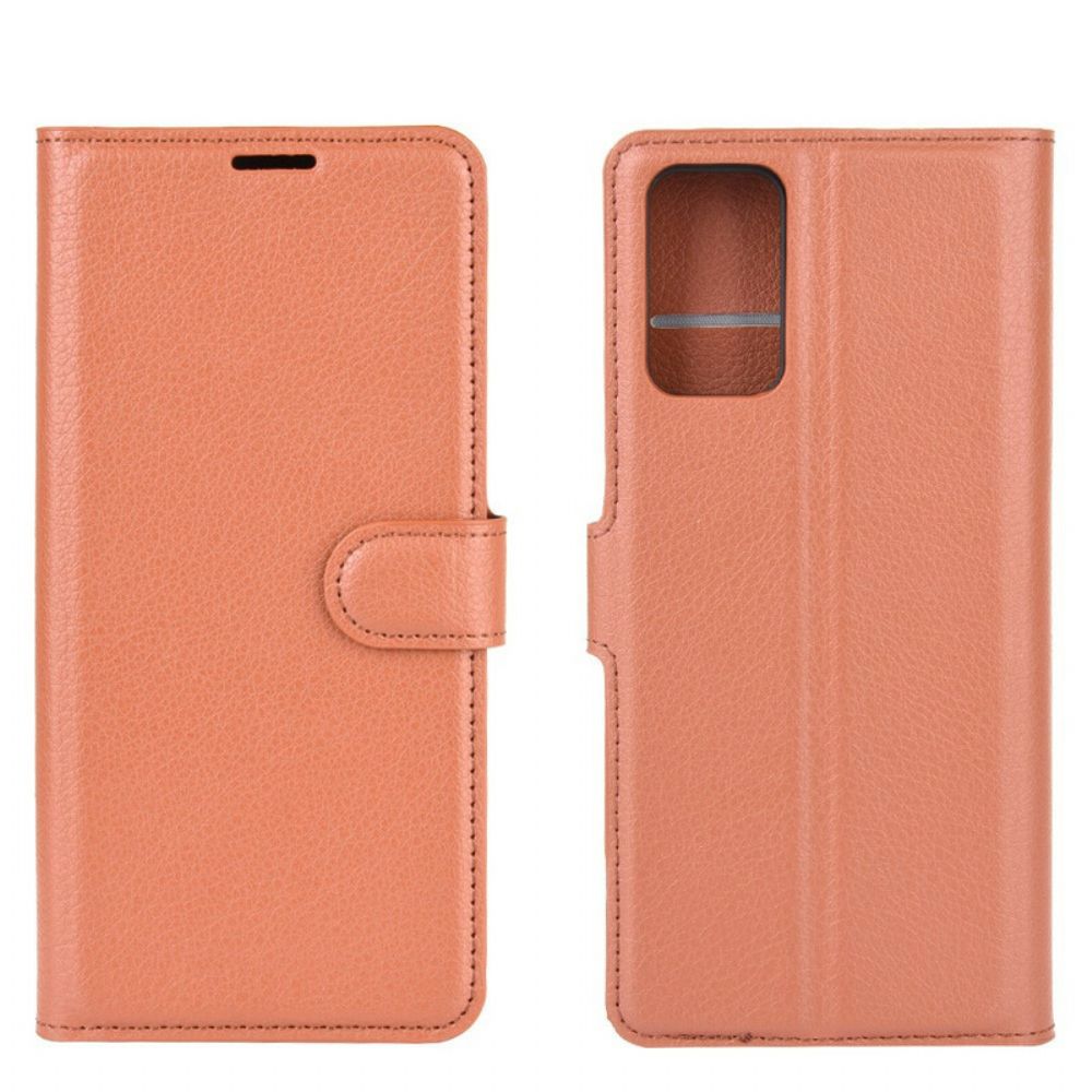 Folio-hoesje voor Samsung Galaxy Note 20 Klassiek Litchi-leereffect