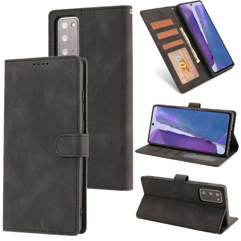 Folio-hoesje voor Samsung Galaxy Note 20 Klassieke Retro Lederen Stijl