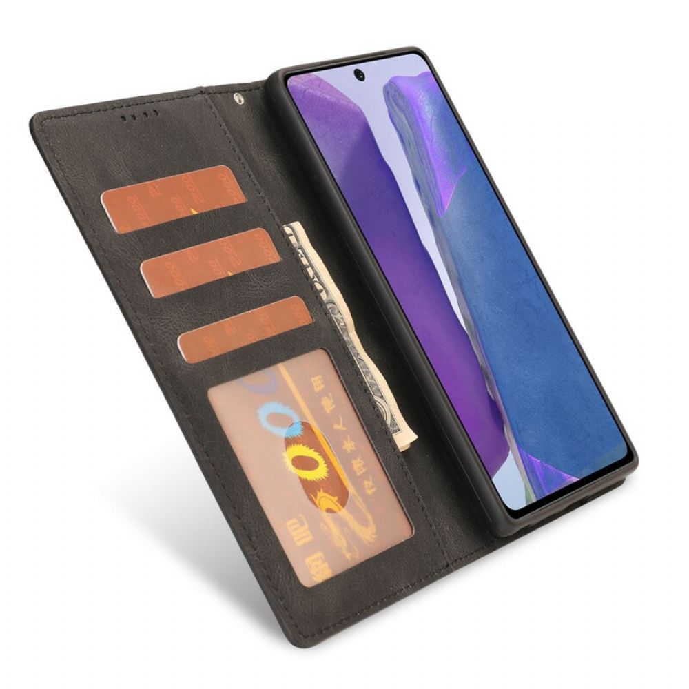 Folio-hoesje voor Samsung Galaxy Note 20 Klassieke Retro Lederen Stijl