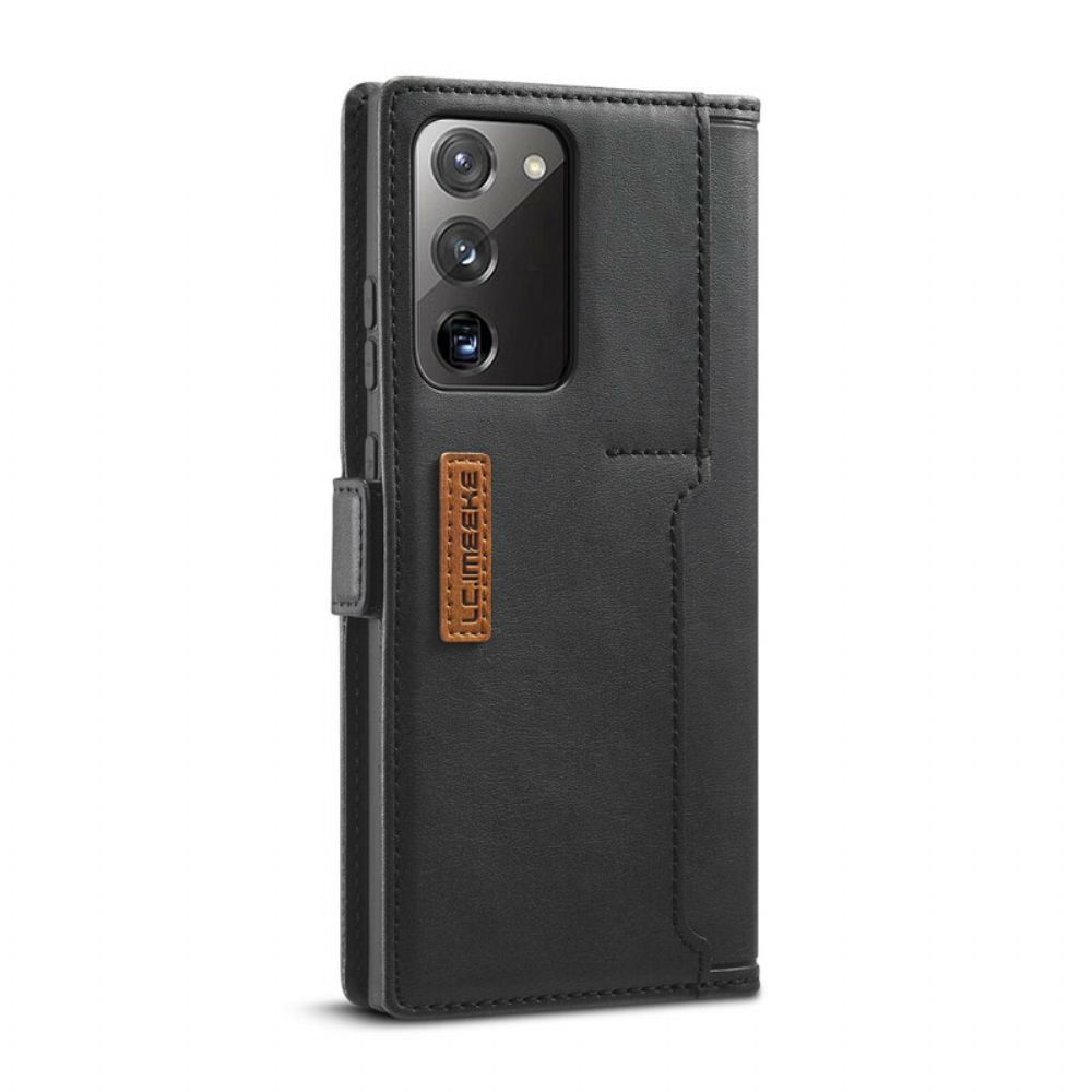 Folio-hoesje voor Samsung Galaxy Note 20 Lc.imeeke Retro Leereffect