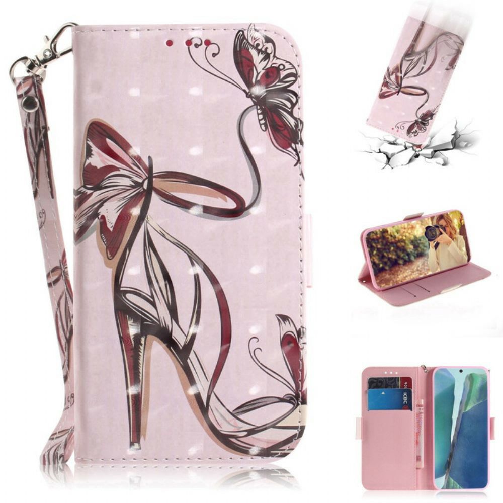 Folio-hoesje voor Samsung Galaxy Note 20 Met Ketting Bandpomp