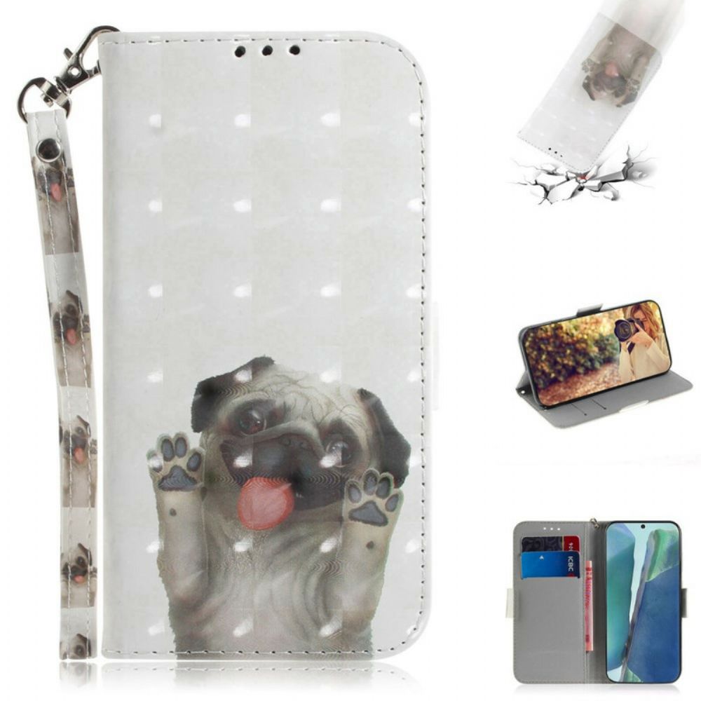 Folio-hoesje voor Samsung Galaxy Note 20 Met Ketting Hou Van Mijn Hond Met Koord