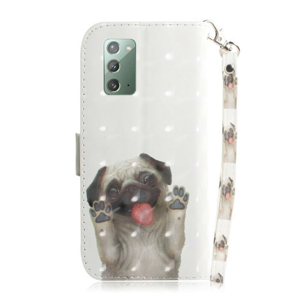 Folio-hoesje voor Samsung Galaxy Note 20 Met Ketting Hou Van Mijn Hond Met Koord