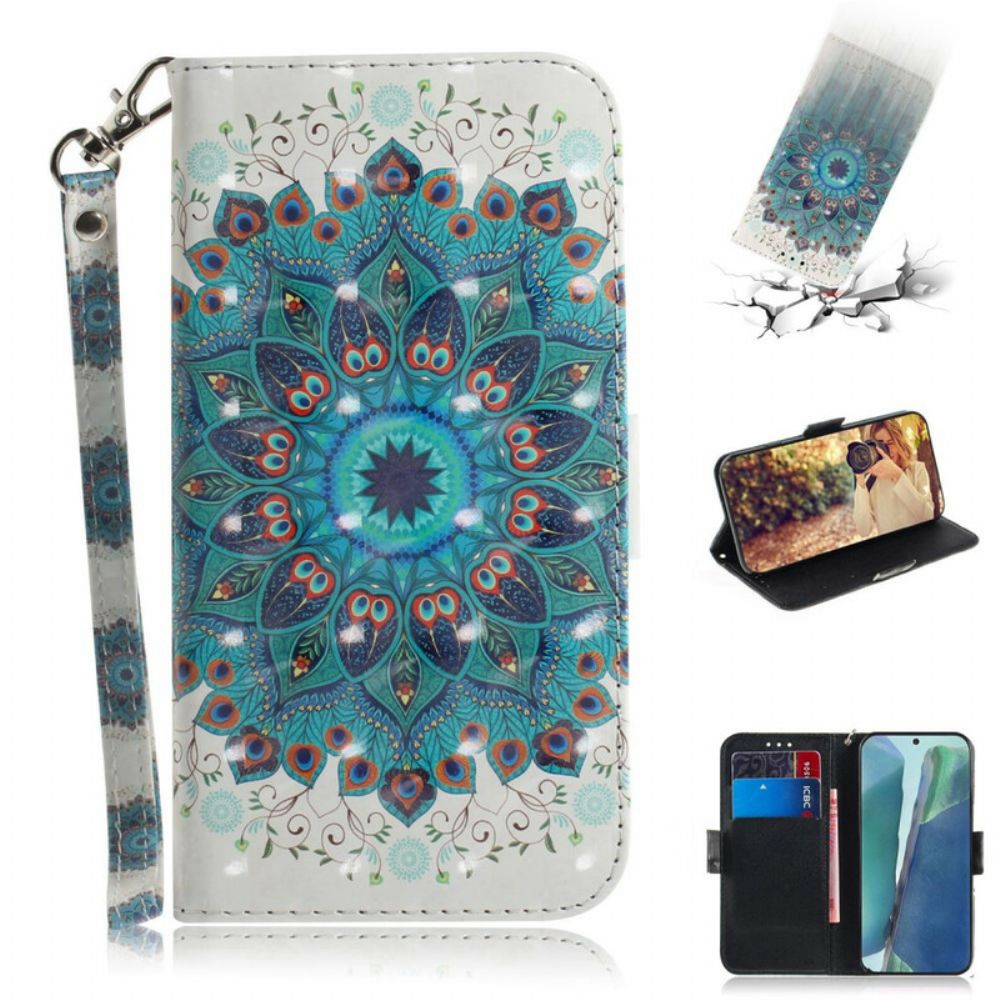 Folio-hoesje voor Samsung Galaxy Note 20 Met Ketting Meesterlijke Mandala Met Bandjes