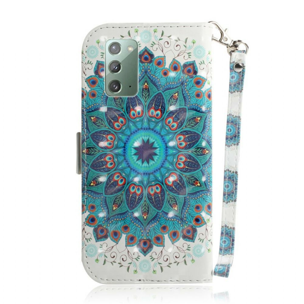 Folio-hoesje voor Samsung Galaxy Note 20 Met Ketting Meesterlijke Mandala Met Bandjes