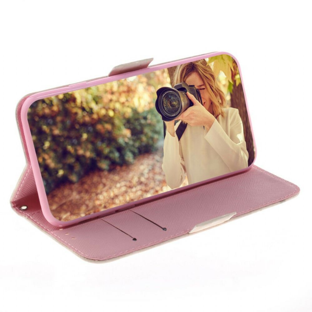 Folio-hoesje voor Samsung Galaxy Note 20 Met Ketting Thong Bloemenboom