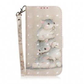 Folio-hoesje voor Samsung Galaxy Note 20 Met Ketting Thong Hamsters