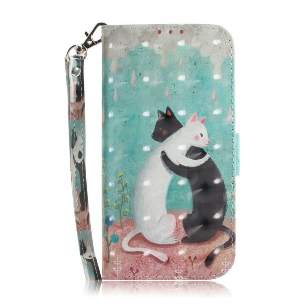 Folio-hoesje voor Samsung Galaxy Note 20 Met Ketting Thong Kat Vrienden