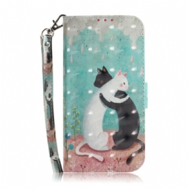 Folio-hoesje voor Samsung Galaxy Note 20 Met Ketting Thong Kat Vrienden