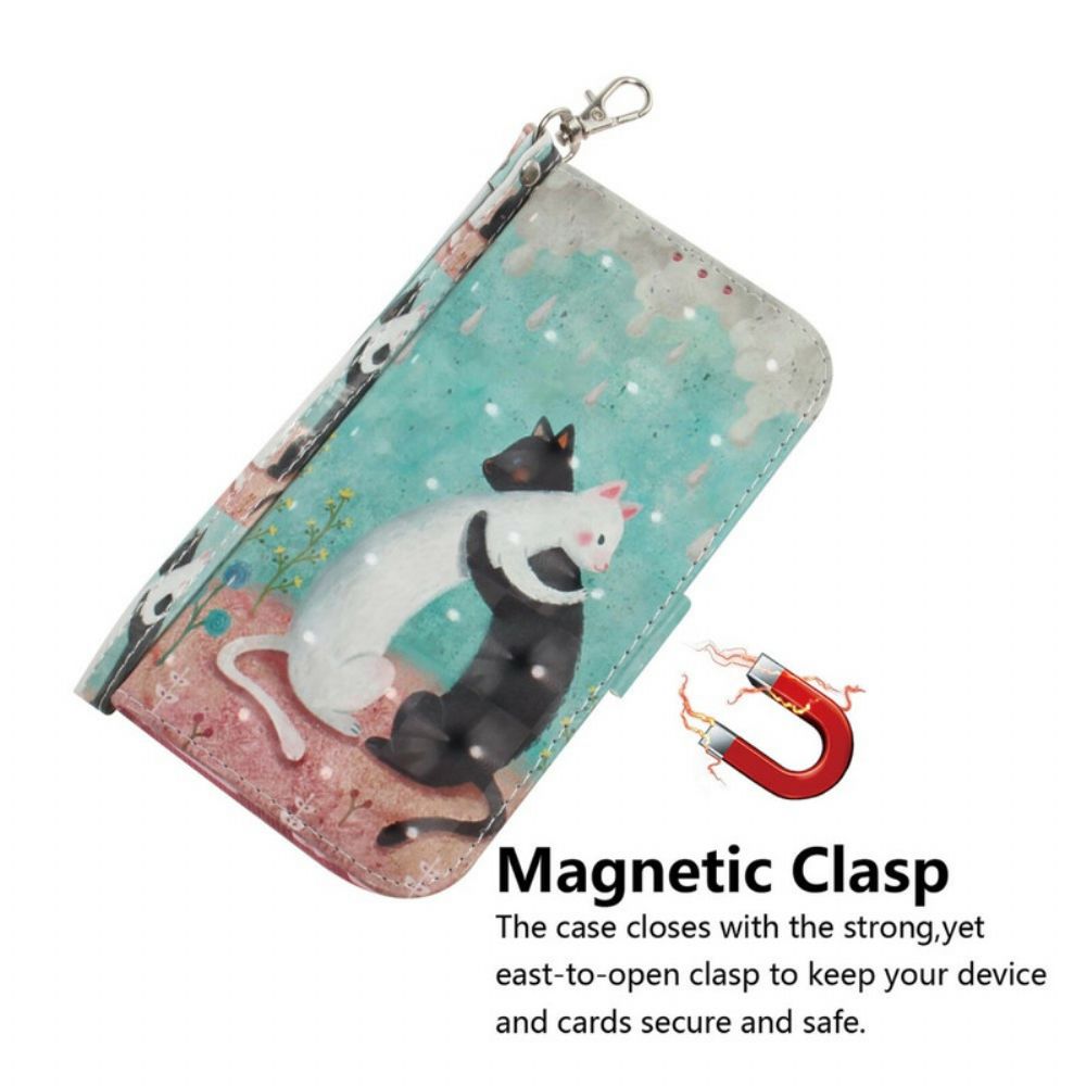 Folio-hoesje voor Samsung Galaxy Note 20 Met Ketting Thong Kat Vrienden