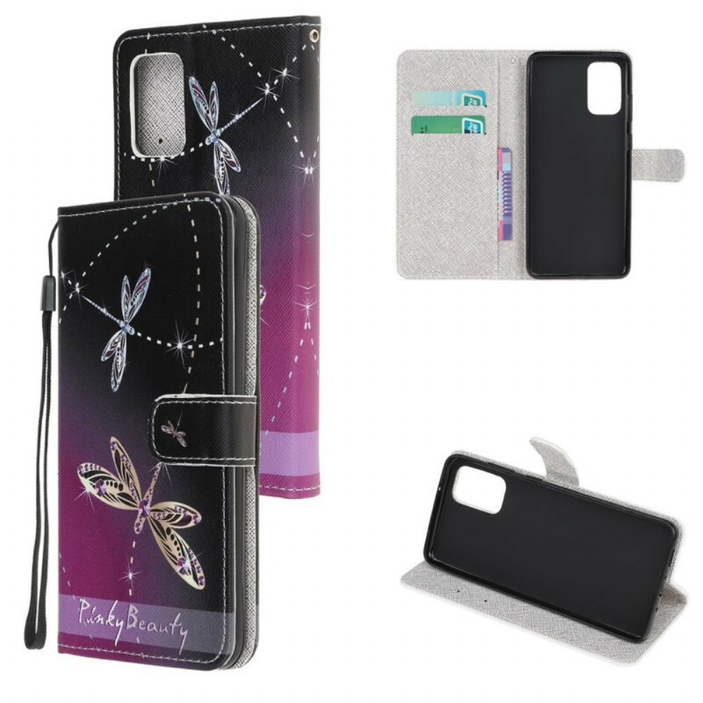 Folio-hoesje voor Samsung Galaxy Note 20 Met Ketting Thong Libellen