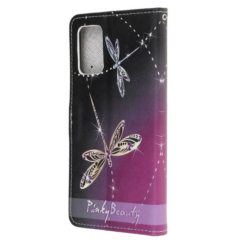 Folio-hoesje voor Samsung Galaxy Note 20 Met Ketting Thong Libellen