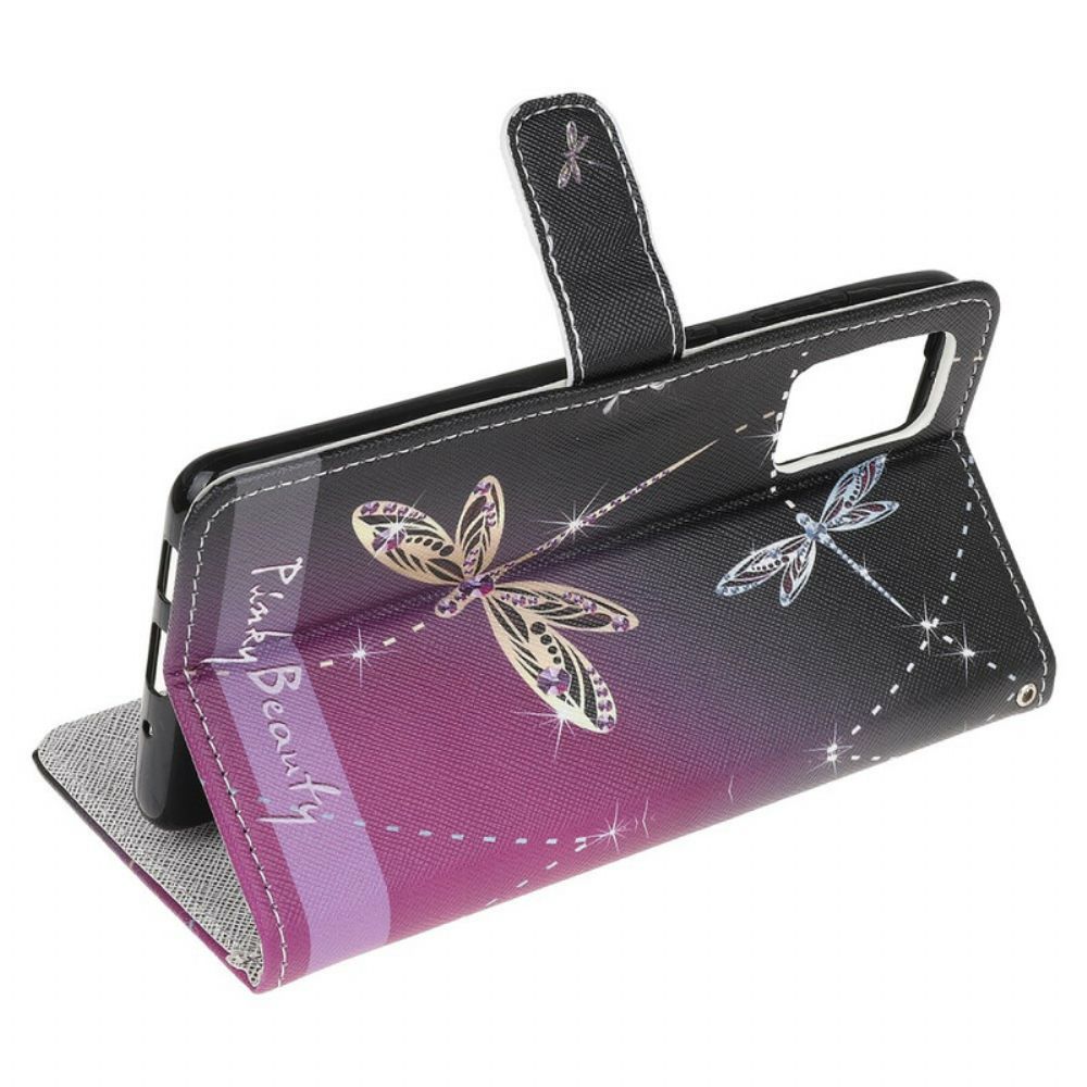 Folio-hoesje voor Samsung Galaxy Note 20 Met Ketting Thong Libellen