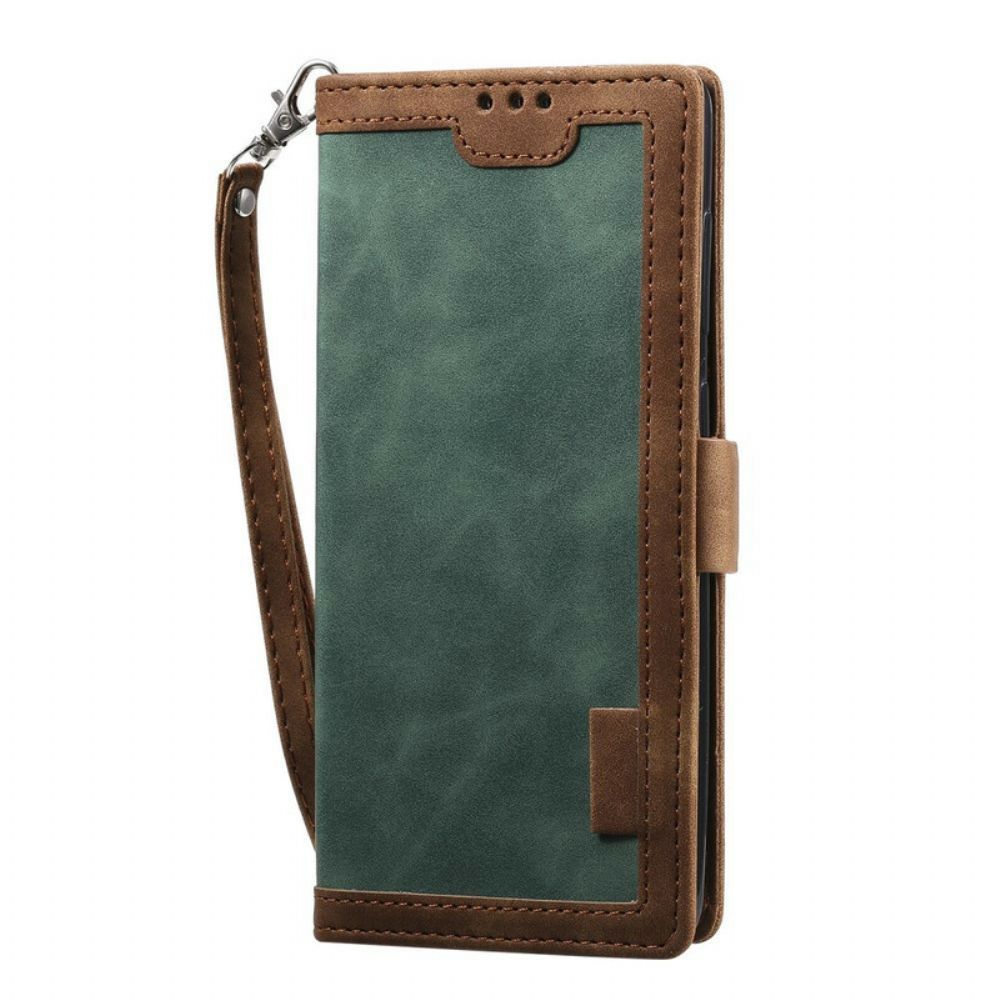 Folio-hoesje voor Samsung Galaxy Note 20 Retro Kunstleer Met Riem