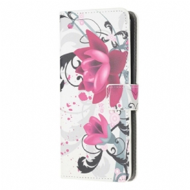 Folio-hoesje voor Samsung Galaxy Note 20 Tropische Bloemen