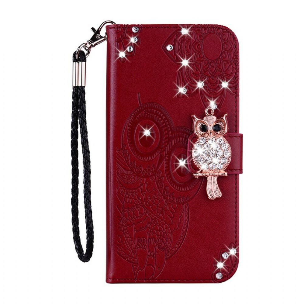 Folio-hoesje voor Samsung Galaxy Note 20 Uil Mandala En Charm