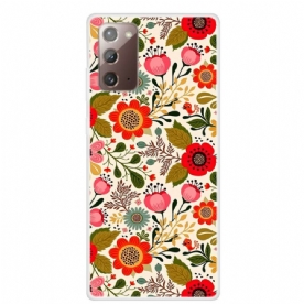 Hoesje voor Samsung Galaxy Note 20 Bloemen Wandtapijt